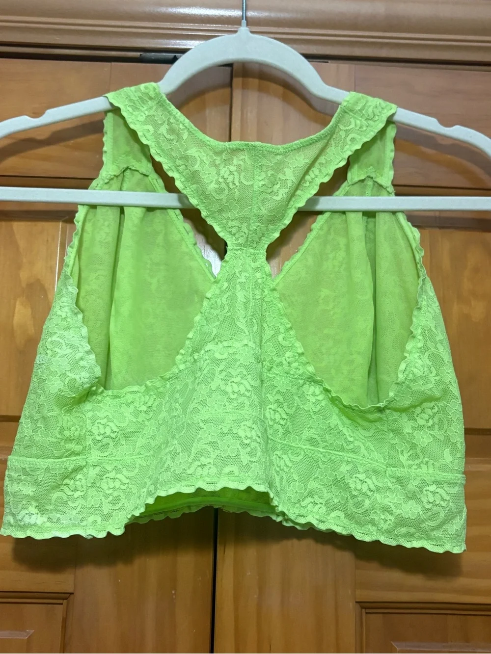 Cacique Lace Bralette Tank in Bright Green Size 18/20 EUC
